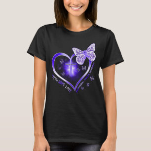 T-shirt guerrier du don croisé de coeur du cancer oesopha