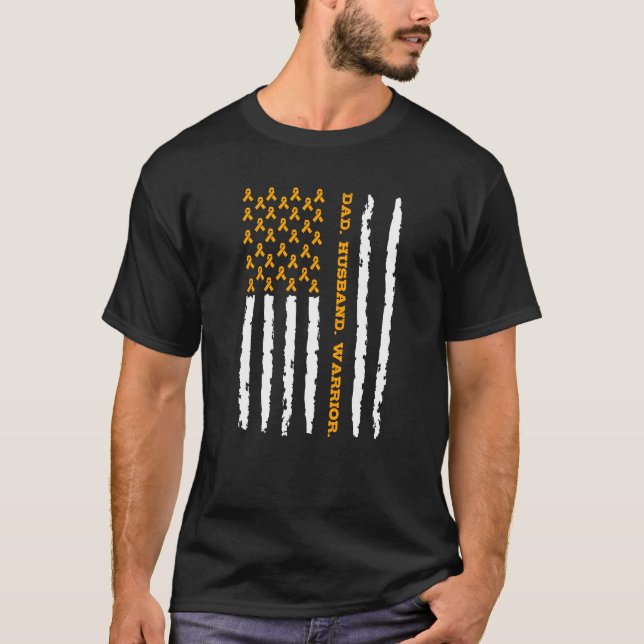 T-shirt Guerrier du mari de papa de leucémie (Devant)