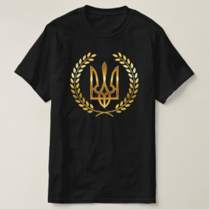 T-Shirt Guerrier d'Ukraine Trident Doré