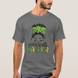 T-shirt Guerrier en santé mentale Messy Bun en santé men
