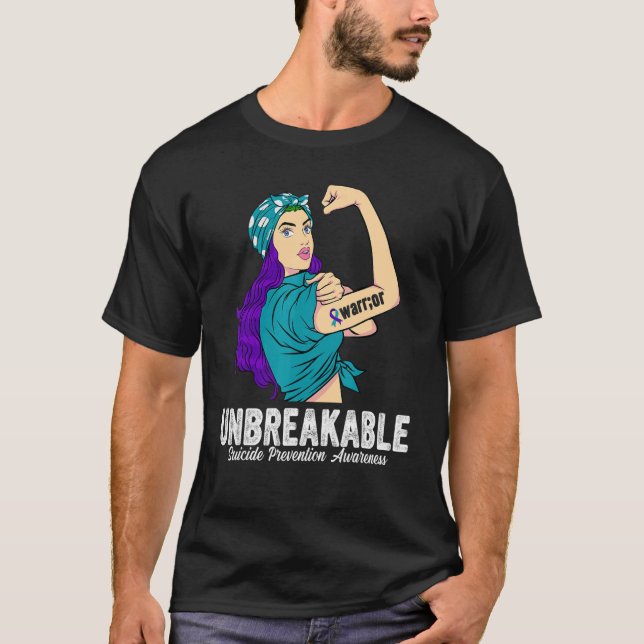 T-shirt Guerrier Indestructible Prévention Suicide Sensibi (Devant)