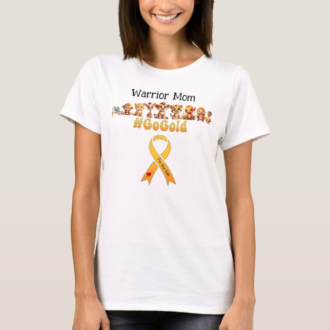 T-shirt Guerrier Maman Enfance Cancer Sensibilisation (Devant)