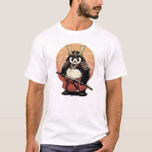 T-shirt Guerrier Panda Samouraï - Coucher de Soleil Rétro 