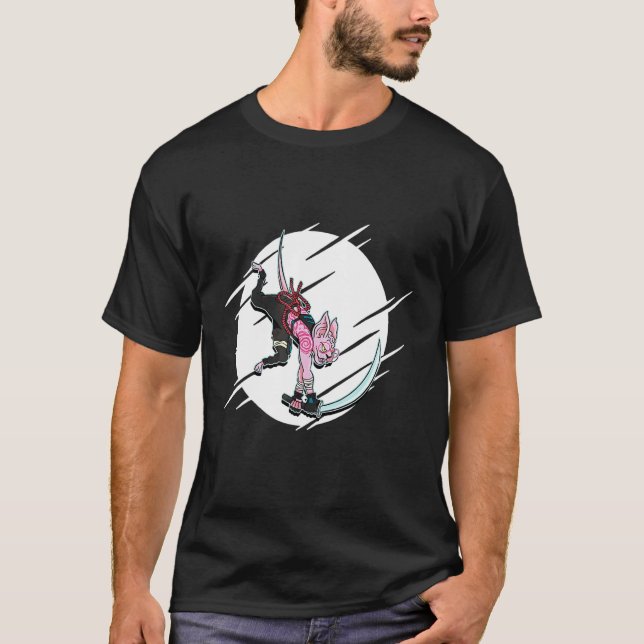 T-shirt Guerrier Samouraï Chat Sphynx (Devant)