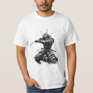 T-shirt Guerrier Samouraï en Action Art Japonais Céramique