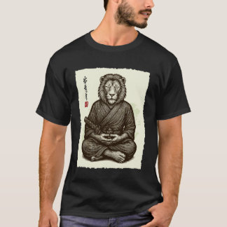 T-shirt Guerrier Samouraï Lion Katana Japonais Bushido Ani