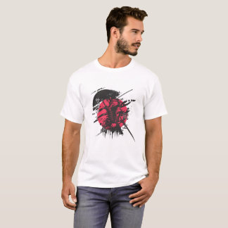 T-shirt guerrier Samurai rouge et noir