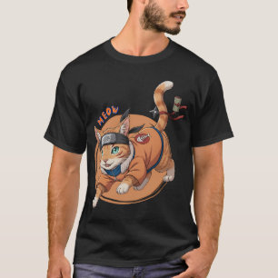 T-shirt Guerrier Shinobi Chat Ninja Mignon Rouquin