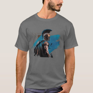 T-shirt Guerrier spartiate en bleu