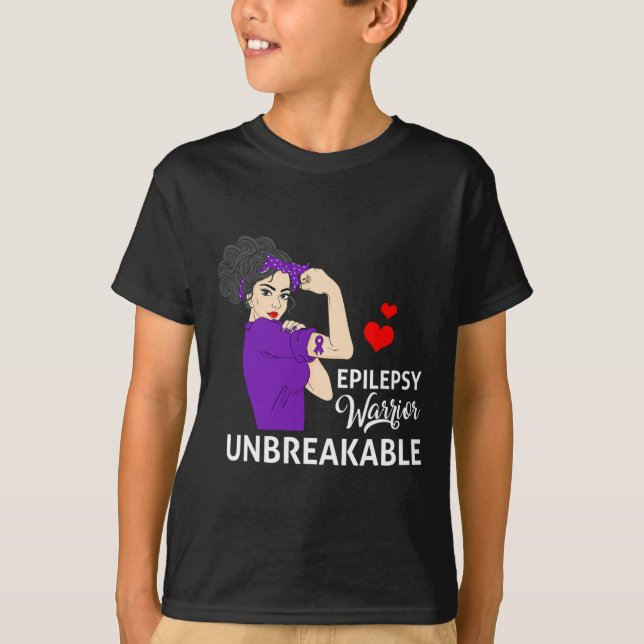 T-shirt Guerrière de sensibilisation à l'épilepsie Une fem (Devant)