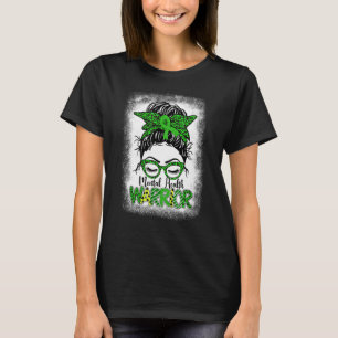 T-shirt Guerrière en santé mentale Messy Bun Femmes Santé