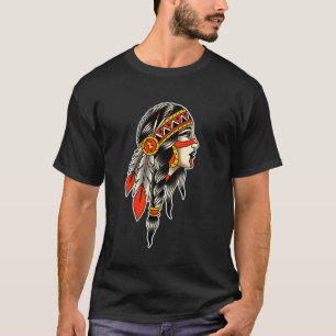 T-shirt Guerrière jolie fille amérindienne indienne