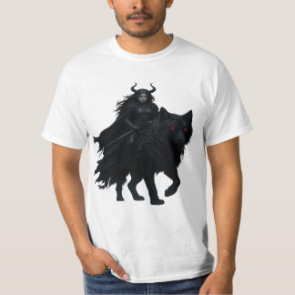 T-shirt Guerrière noire du loup de l'enfer