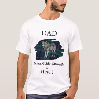 T-shirt Guide de papa Mentor Force & Cœur carreaux bleu