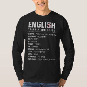 T-shirt Guide De Traduction Anglais De L'Argot Pour Uk Exp