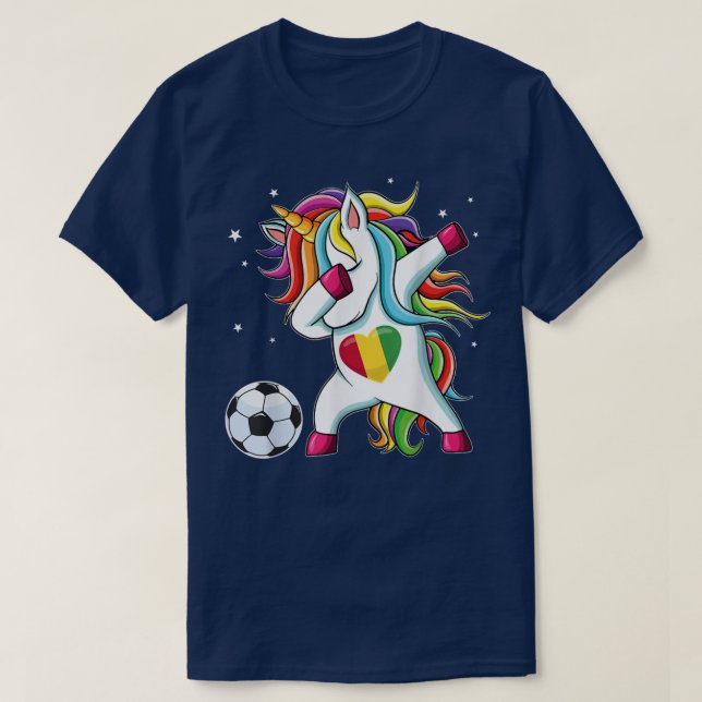 T-shirt Guinea Dabbing Soccer Unicorn Guyanese Fan  (Design devant)