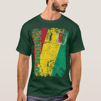 T-shirt GUINEA Drapeau Vintage Distorsion GUINÉE