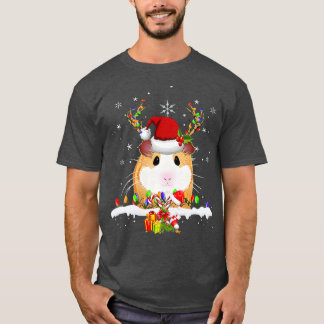 T-shirt Guinea Pig Christmas Reindeer Christmas Lights