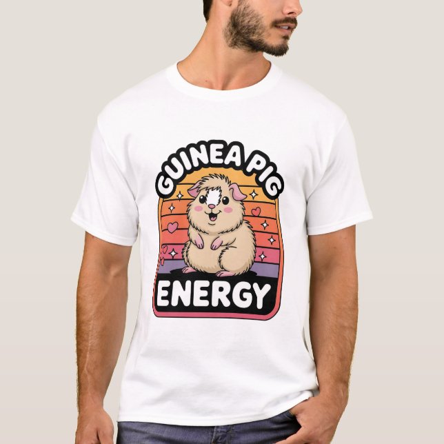 T-shirt Guinea Pig Energy Cute Retro Cavy Lover Design (Devant)