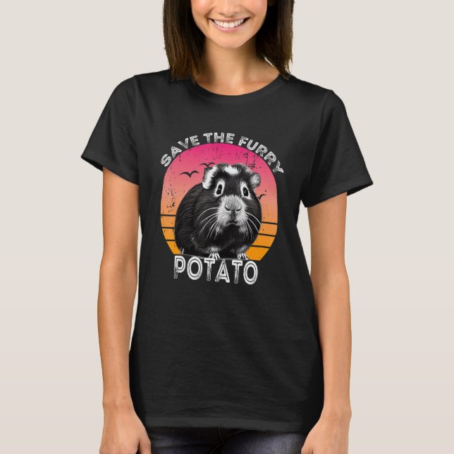 T-shirt Guinea Pig Save The Furry Potato (Devant)