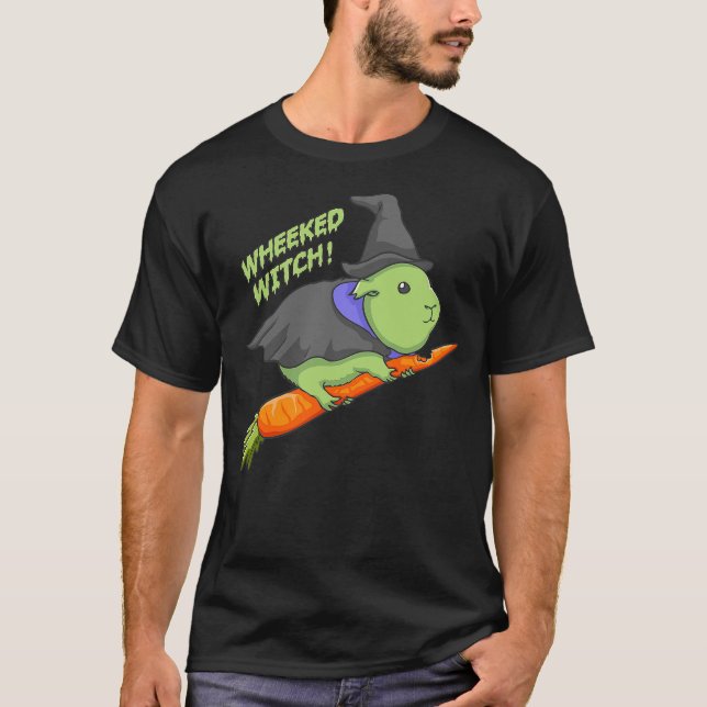 T-shirt Guinea Pig Wheeked Witch Halloween (Devant)