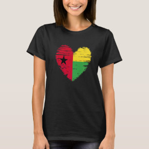 T-shirt Guinée Bissau Coeur Guinée Bissau Drapeau Guinée B