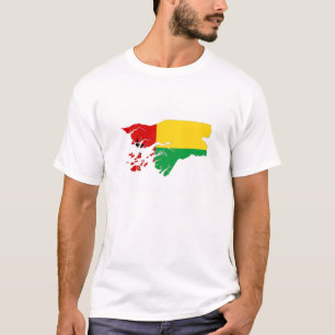 T-shirt guinée bissau drapeau du pays forme silhouette