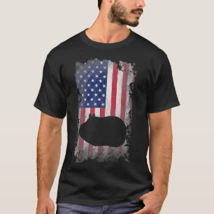 T-shirt Guinée Cochon Drapeau Américain Fier USA Patriot G
