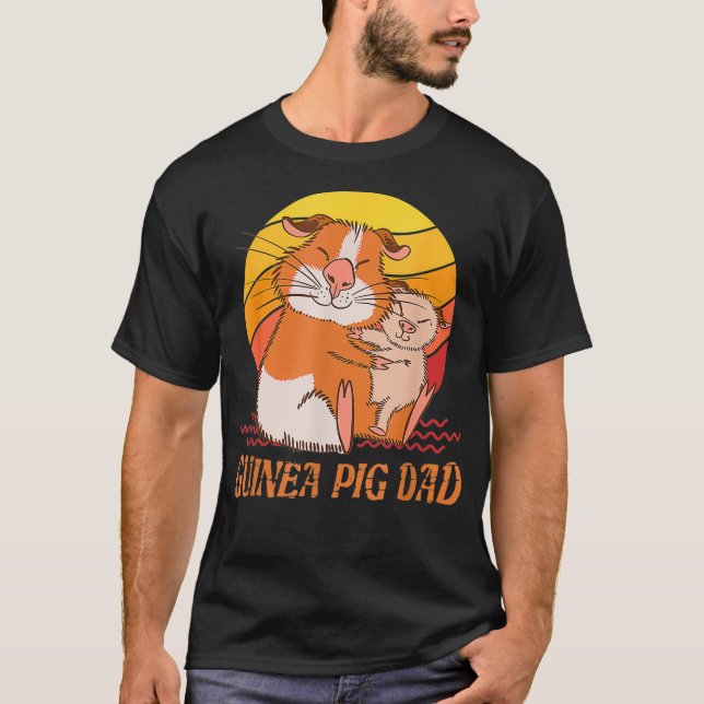 T-shirt Guinée Cochon Papa Rodent Cadeau Guinée Cochons Pè (Devant)