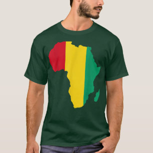 T-shirt Guinée Drapeau Afrique Continent Silhouette Cadeau