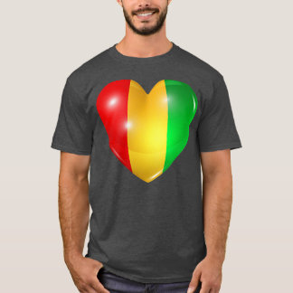 T-shirt Guinée Drapeau Fierté cardiaque Hommes Femmes Enfa