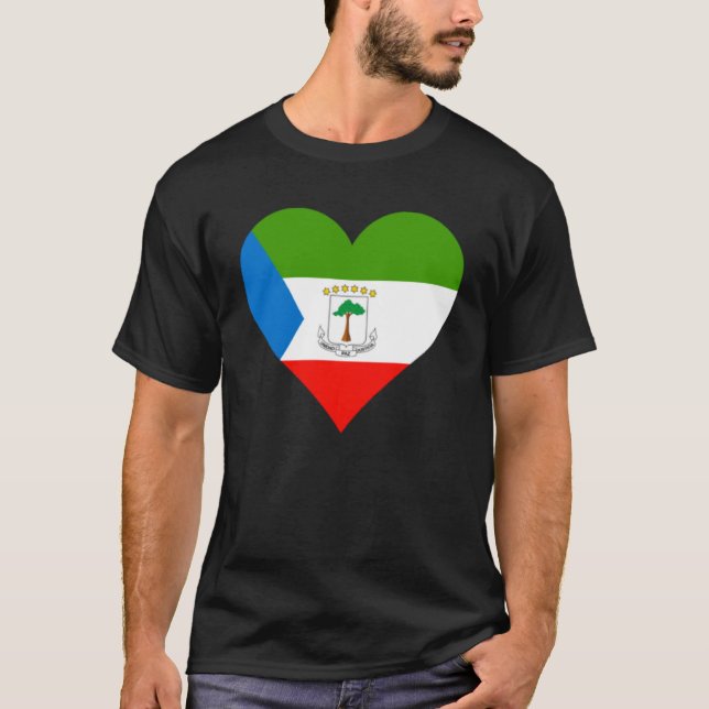 T-shirt Guinée équatoriale Coeur du drapeau Guinée équator (Devant)
