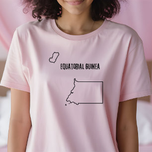 T-shirt Guinée équatoriale Plan de pays Forme de contour B