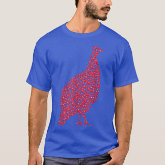 T-shirt Guinée Fowl Oiseau Amoureux Forme cardiaque Guinée
