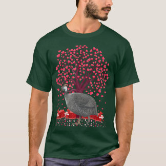 T-shirt Guinée Fowl Oiseau Amusant Guinée Fowl Valentine