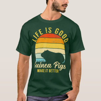 T-shirt Guinée La vie de porc est mieux Vintage Retro anim