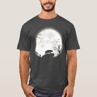 T-shirt Guinée Pig avec grand lune arrière - plan hallowee