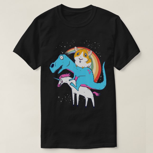 T-shirt Guinée Pig Dinosaur équitation Unicorn Enfants Hom (Design devant)