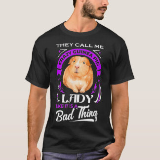 T-shirt Guinée Pig fou Guinée dame de porc