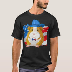 T-shirt Guinée Pig Patriotic Merica 4th Of July American C