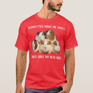 T-shirt Guinée Pigs Make Me Happy Humans Make My Head Hurt