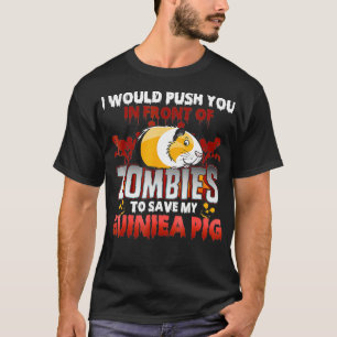 T-shirt Guinéen Cochon Je Vous Poussais Devant Les Zombie