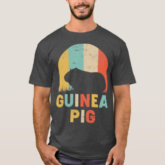 T-shirt Guinéen Cochon Vintage Coucher de soleil Retro Sty