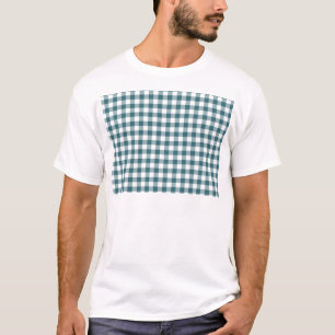 T-shirt Guingan de bleu de paon (Teal foncé ou Aqua) et