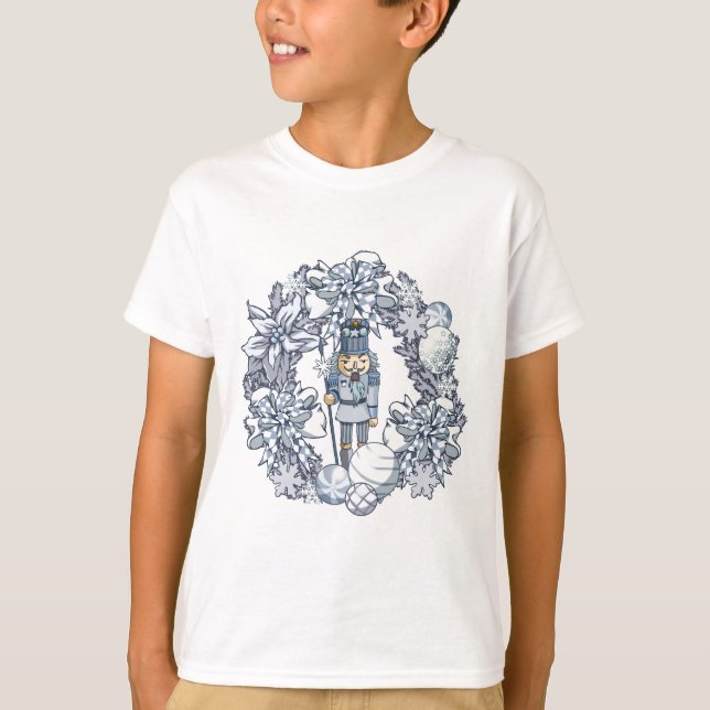 T-shirt Guirlande de casse-noix de Noël blanc (Devant)