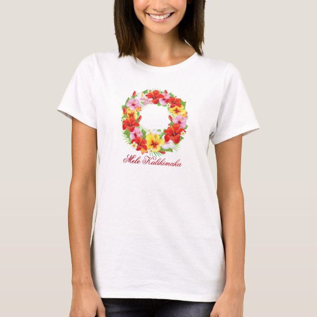T-shirt Guirlande de Mele Kalikimaka (Devant)