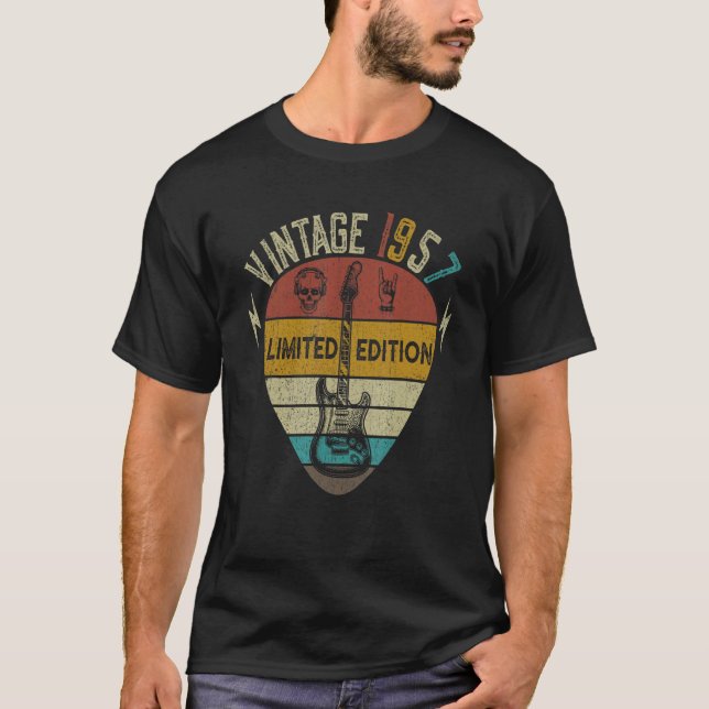 T-shirt Guitar  65th Birthday Best of 1957 (Devant)