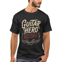 Guitar Hero Rising Vintage Rock Music Graphic Tee