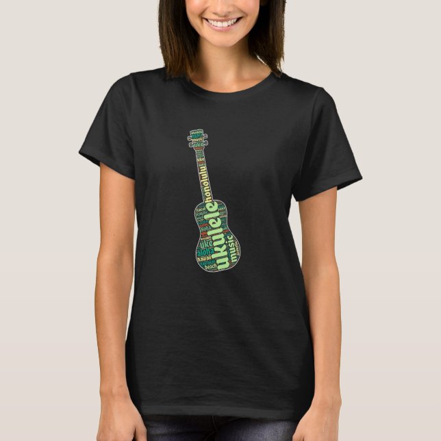 T-shirt Guitar Instrument String Musician Ukelele Ukulele  (Devant)