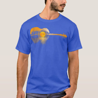 T-shirt Guitar Lake Reflections Music And Guitar Lover Gui